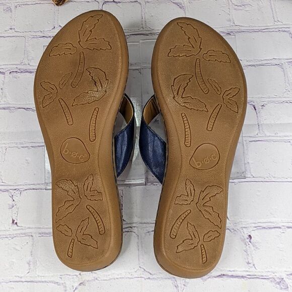 Boc Womens Slip On Leather Sandals Flip Flops - Navy Blue - Picture 6 of 9